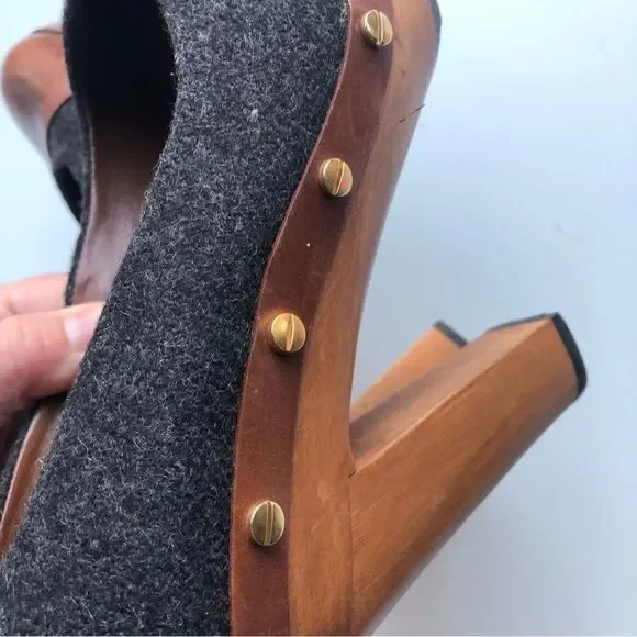 Tory Burch Brown and Gray Heels - Picture 9 of 9